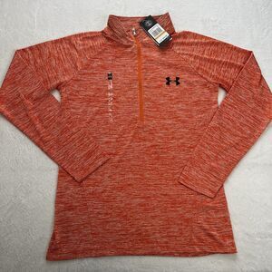 Under Armour Women's Loose Tech Twist 1/2 Zip-Long Sleeve Size Small Orange NEW
